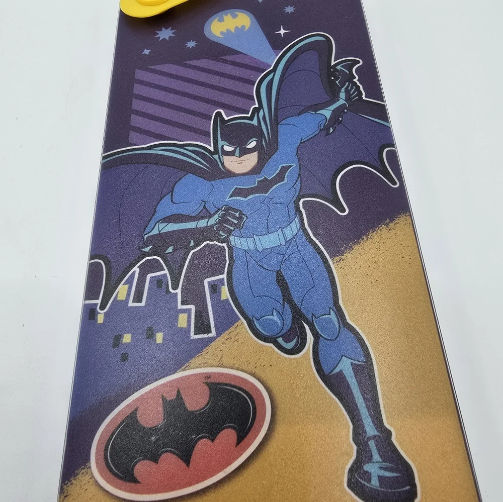 New With Tags DC Batman Yellow Plastic Pencil Case With Snap Closure Cartoon